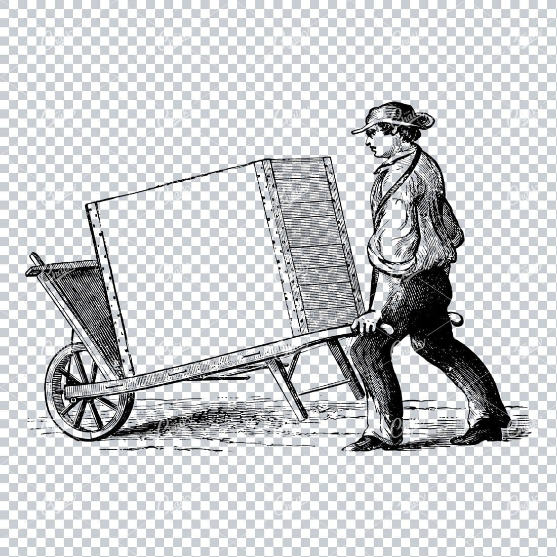Vintage Marketing / Advertising Illustration with Banner Space for Text / Logo No.17