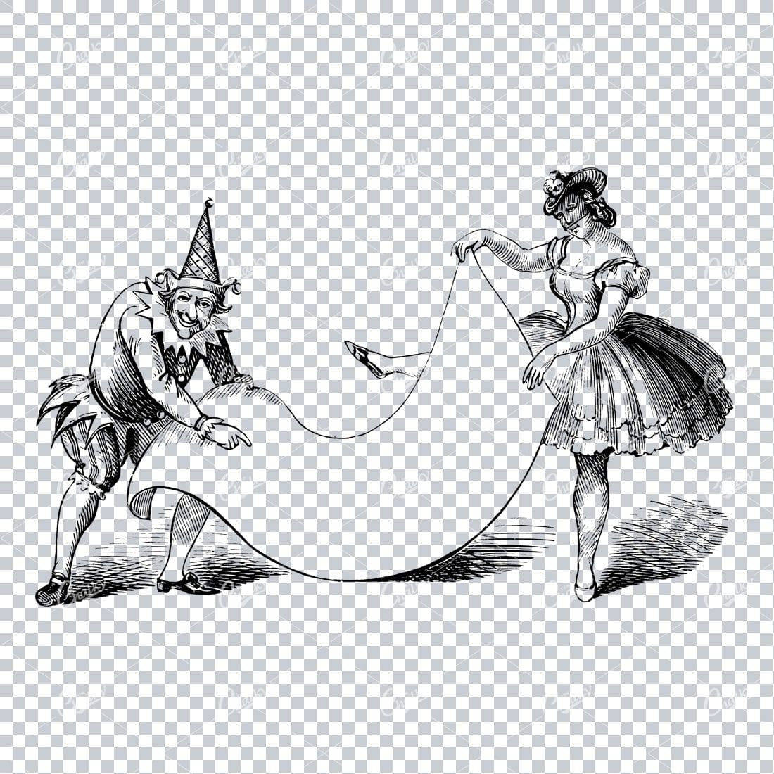 Vintage Marketing / Advertising Illustration with Banner Space for Text / Logo No.23