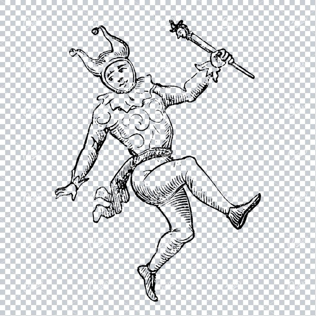 Vintage Illustration of a Jester / Clown No.1