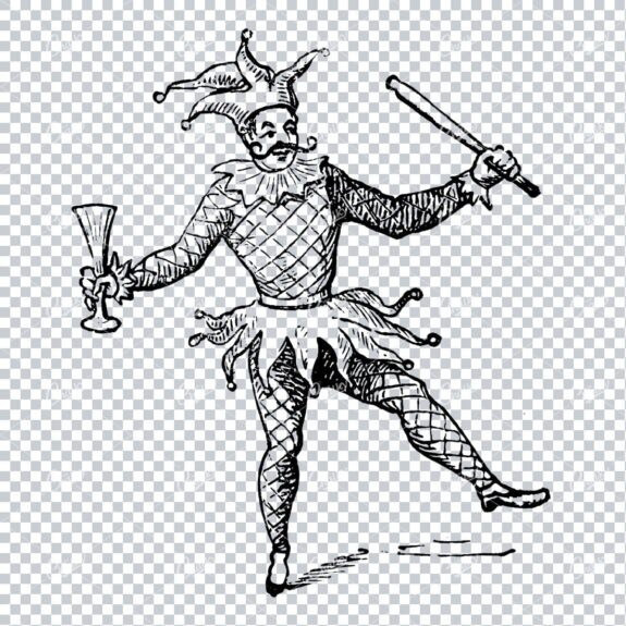 Vintage Illustration of a Jester / Clown No.3