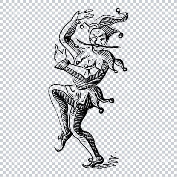 Vintage Illustration of a Jester / Clown No.4