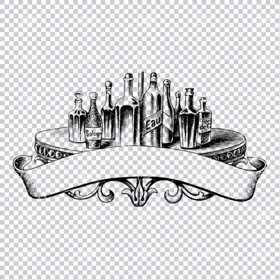 Vintage Marketing / Advertising Illustration with Banner Space for Text / Logo No.25