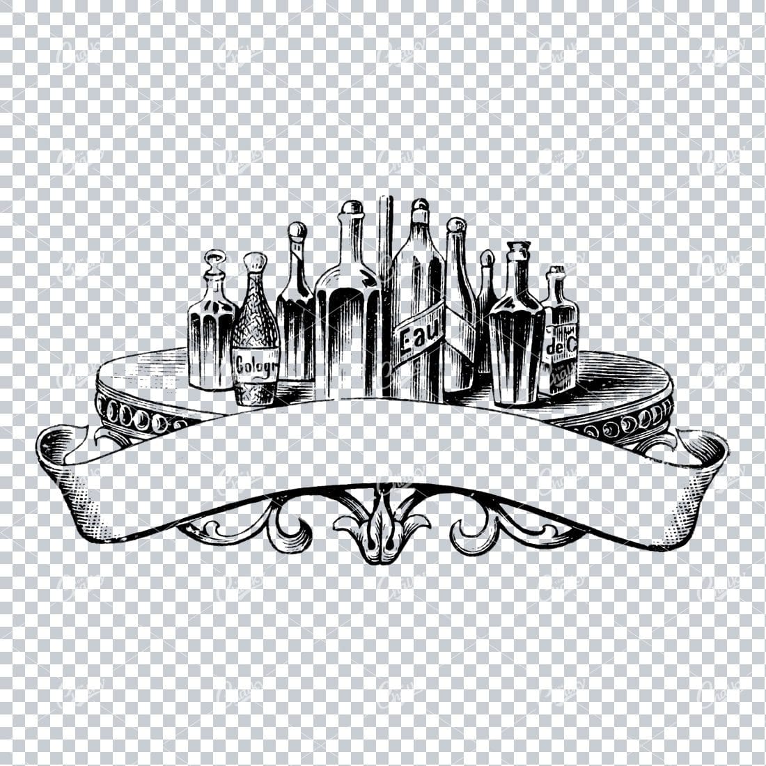 Vintage Marketing / Advertising Illustration with Banner Space for Text / Logo No.25