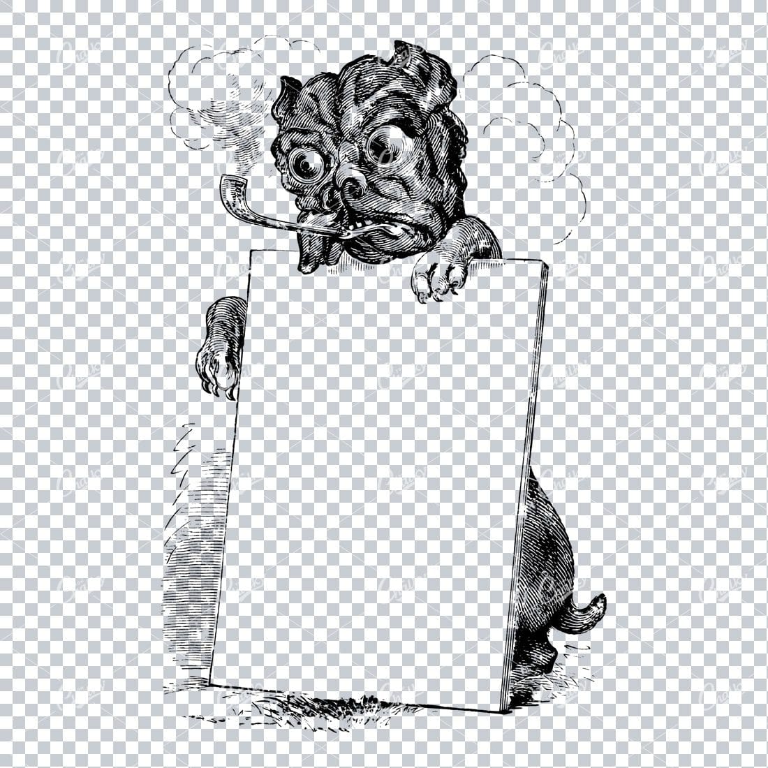 Vintage Marketing / Advertising Illustration with Banner Space for Text / Logo No.26