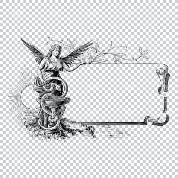 Vintage Marketing / Advertising Illustration with Banner Space for Text / Logo No.29