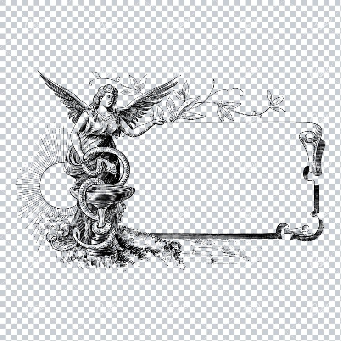 Vintage Marketing / Advertising Illustration with Banner Space for Text / Logo No.29