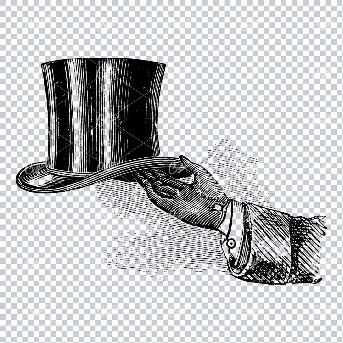 Vintage Fashion Illustration - Tophat No.3