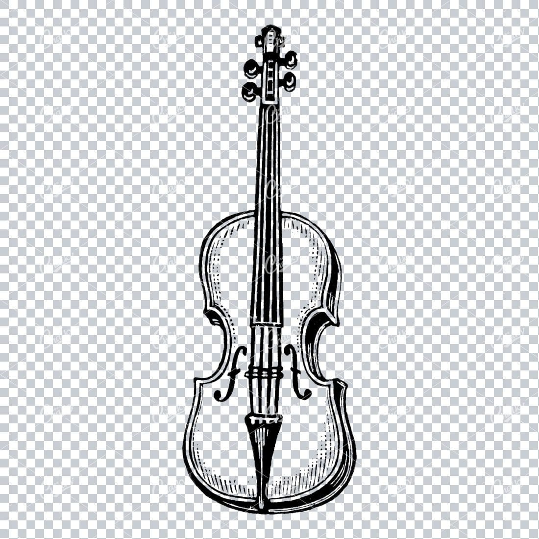 Old Music Instrument Illustration - Violin
