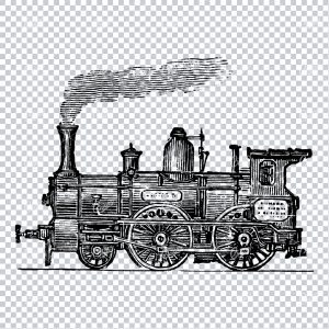 Detailed Illustration of an Old Steam Train No.2