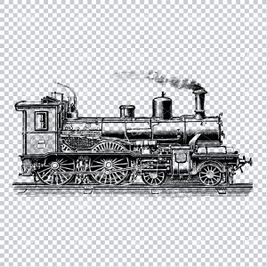 Detailed Illustration of an Old Steam Train No.3