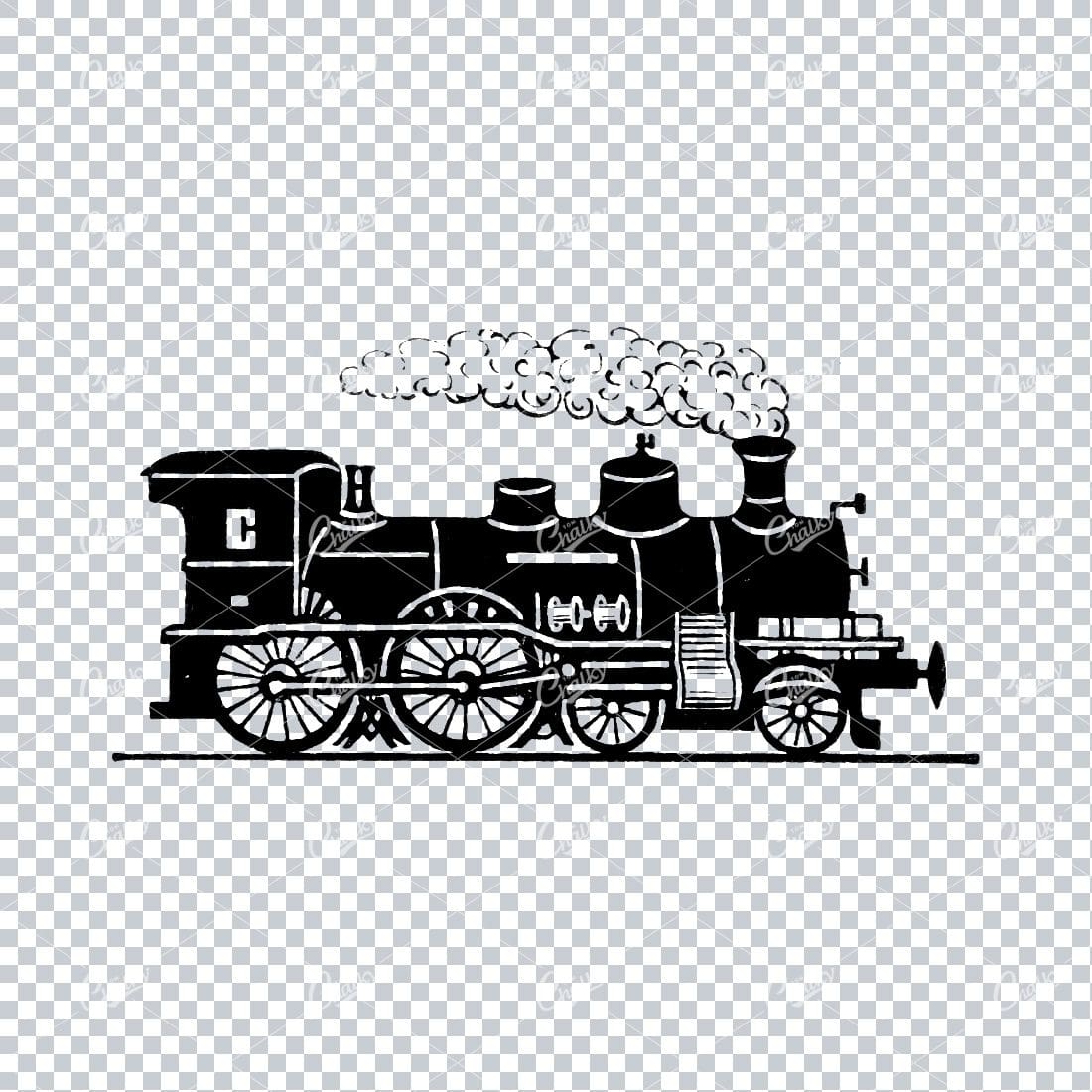 Detailed Illustration of an Old Steam Train No.5