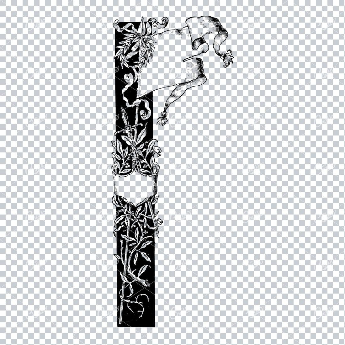 Banner Design Element with Flags and Swords