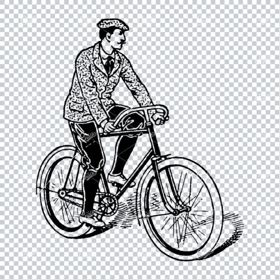Victorian Man Riding a Bicycle No.1