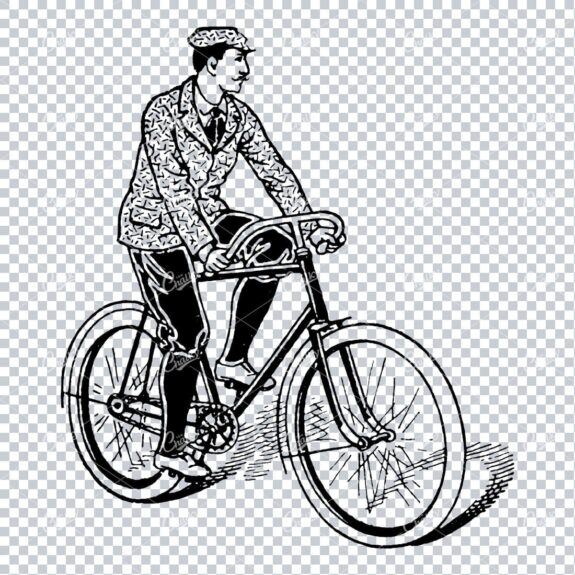 Victorian Man Riding a Bicycle No.2