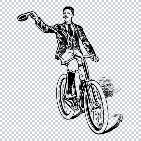 Victorian Man Riding a Bicycle No.4