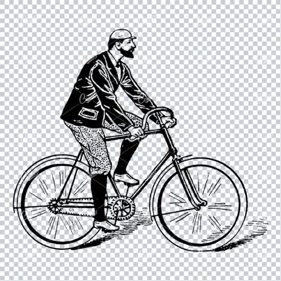 Victorian Man Riding a Bicycle No.5