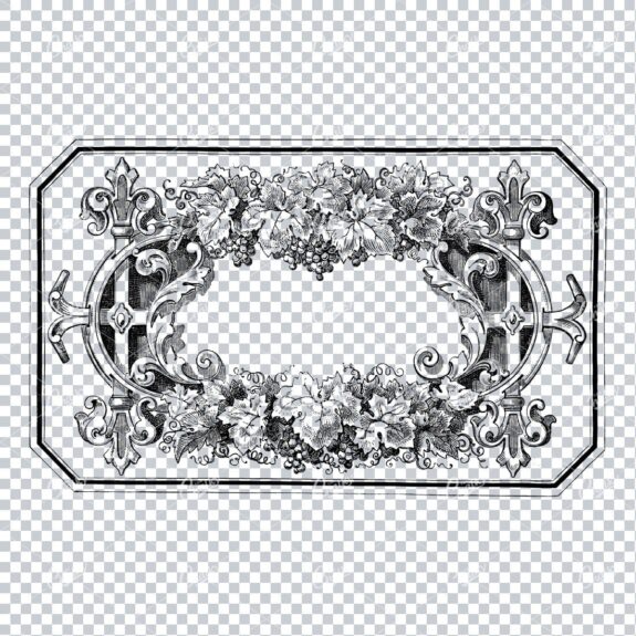 Grape Vine Border / Banner  Decorative Design No.2