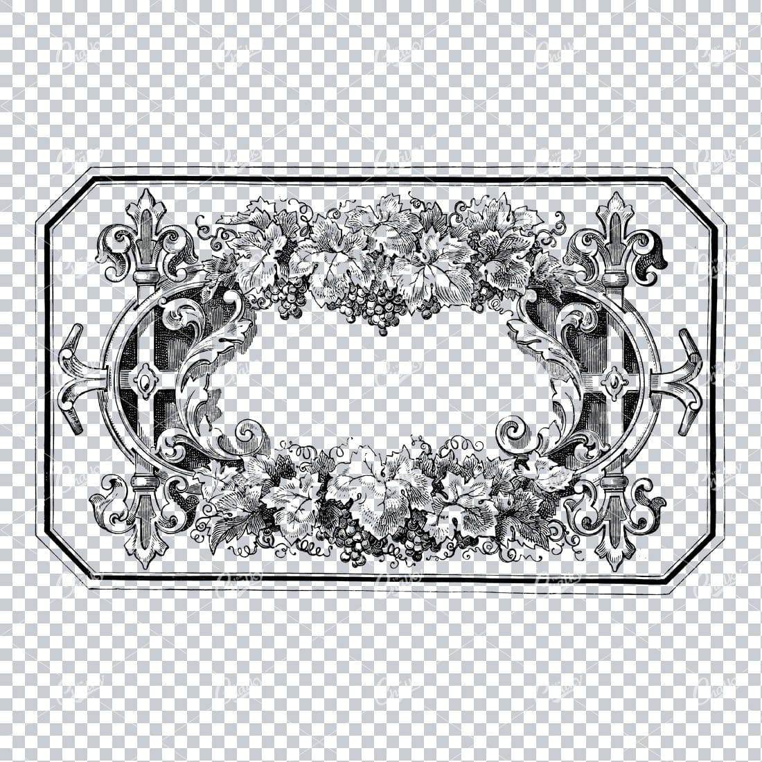 Grape Vine Border / Banner  Decorative Design No.2