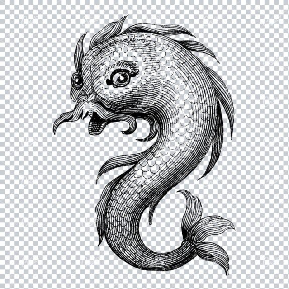 Heraldry Illustration of a Fish