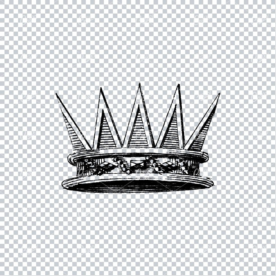 Antique Heraldry Illustration of a Crown No.1