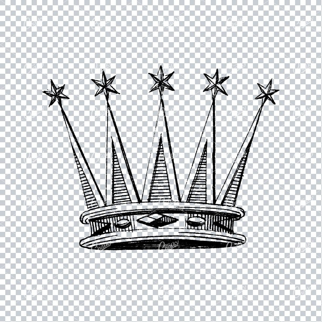 Antique Heraldry Illustration of a Crown No.2