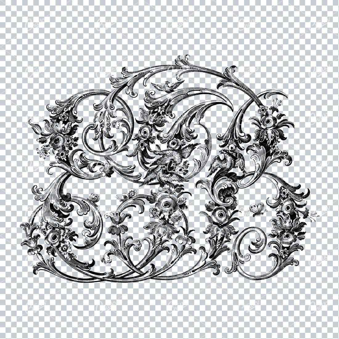 Decorative Floral / Bird Monogram Design