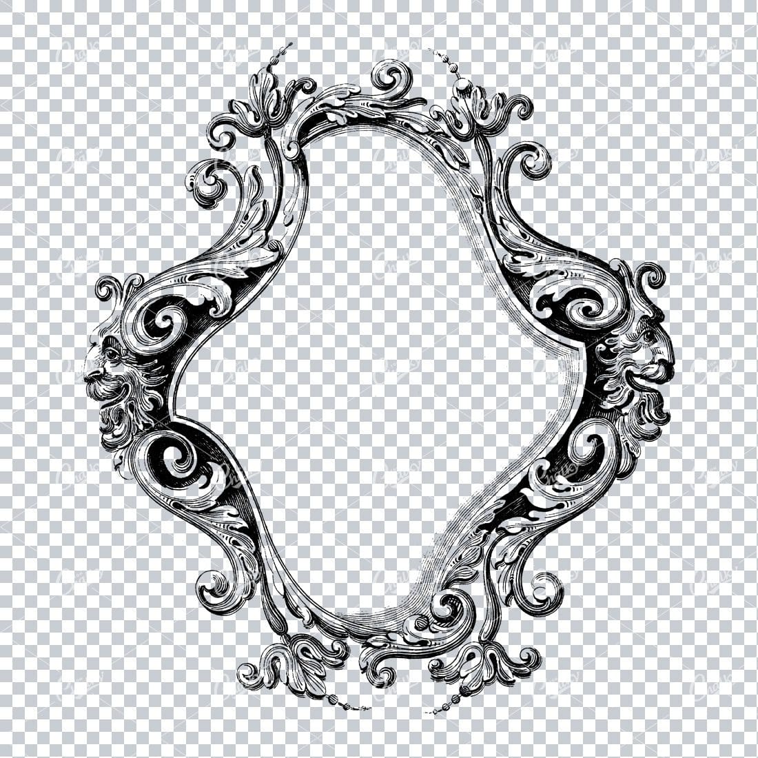 Decorative Frame / Shield / Border Design Made with Flourishes No.2