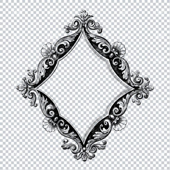 Decorative Frame / Shield / Border Design Made with Flourishes No.3