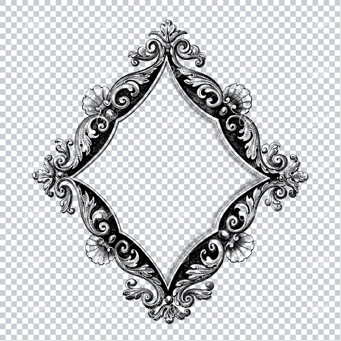 Decorative Frame / Shield / Border Design Made with Flourishes No.3