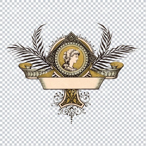 Black and Gold Floral Decorative Banner No.3