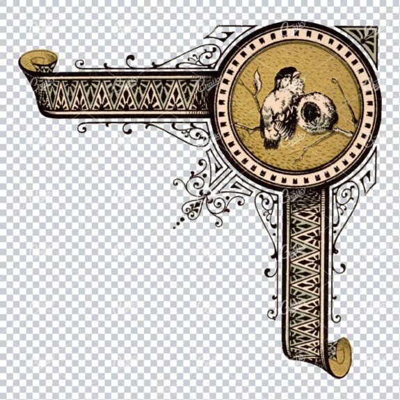 Black and Gold Floral Decorative Banner No.4