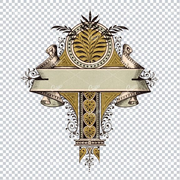 Black and Gold Floral Decorative Banner No.5