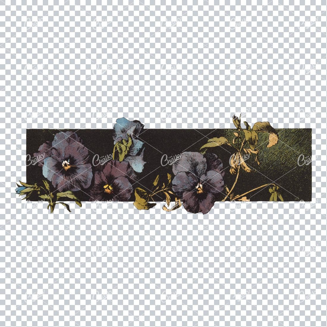 Black Banner With Plants And Flowers Overlaying No.1