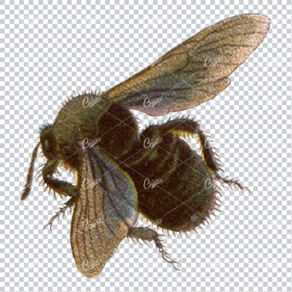 Vintage Colored Illustration of a Bee No.1