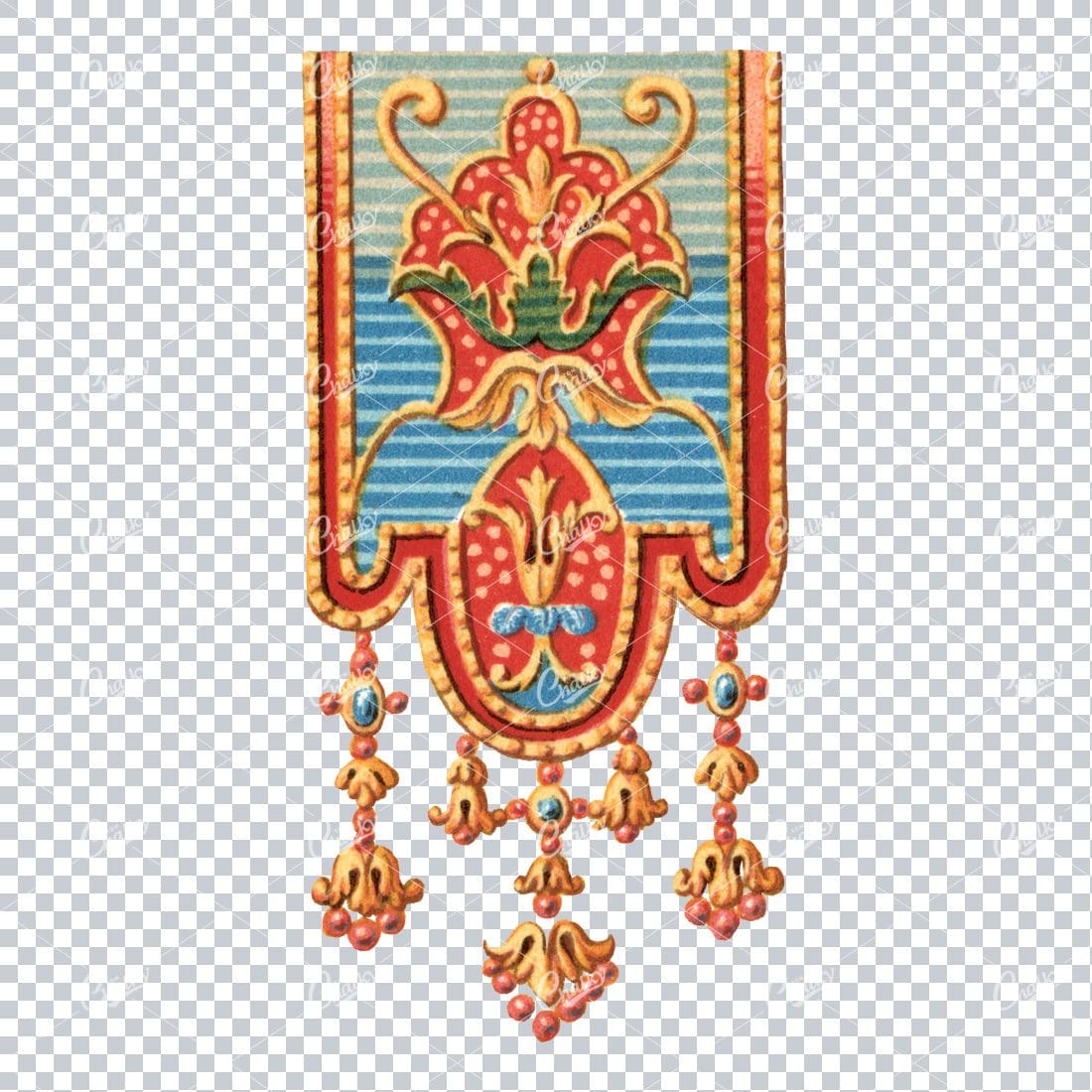 Colorful Illustration of a Decorated Banner / Ribbon