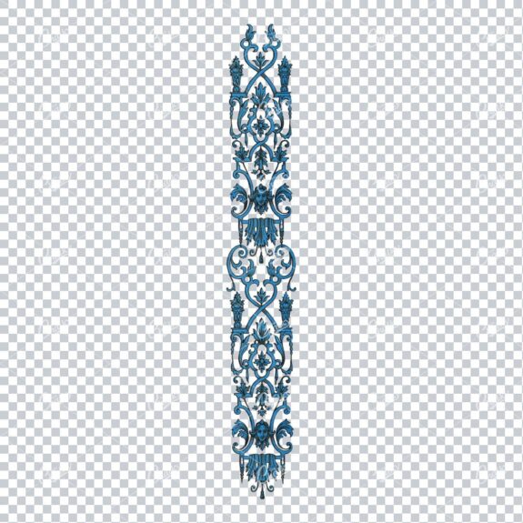 Black and Blue Frise Flourished Design