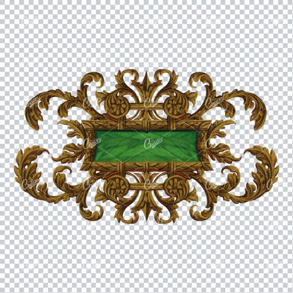 Decorative Flourished Gold Design Banner / Border / Frame