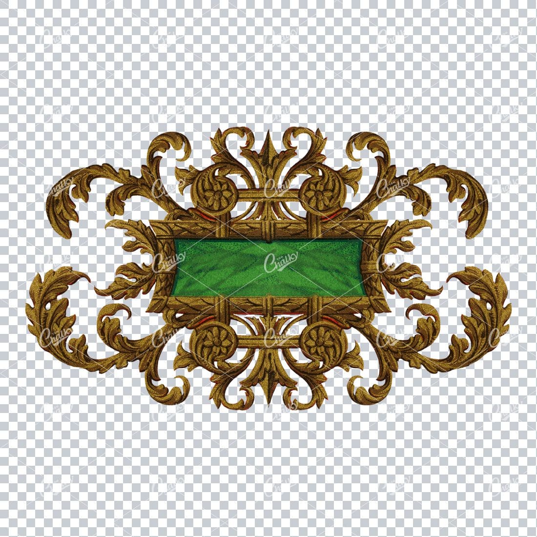 Decorative Flourished Gold Design Banner / Border / Frame