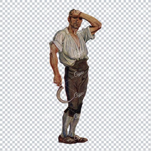 Vintage Illustration of a Hard Working Farmer No.2