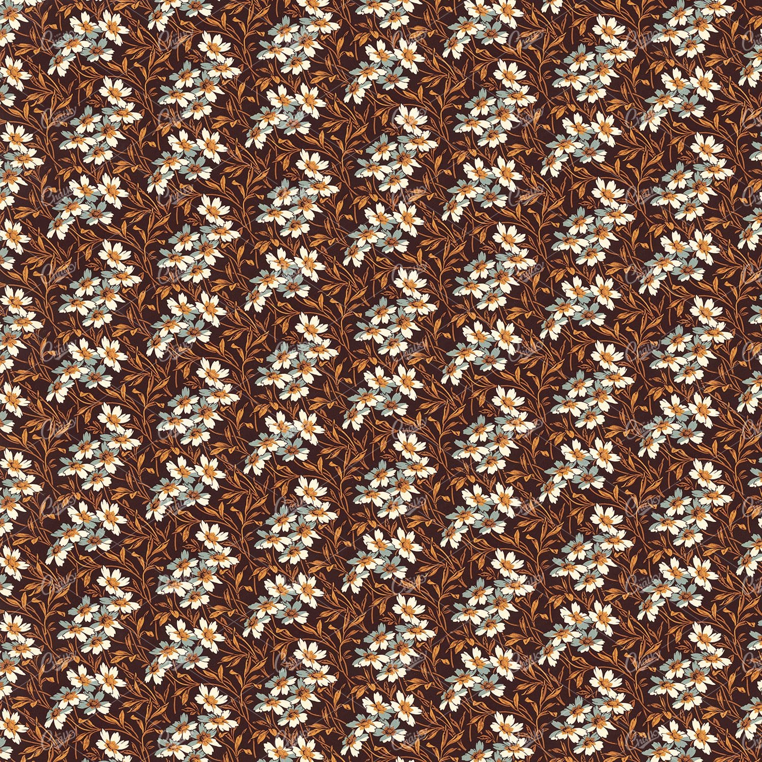 Vintage Floral Pattern Background - Botanical Pattern No.1