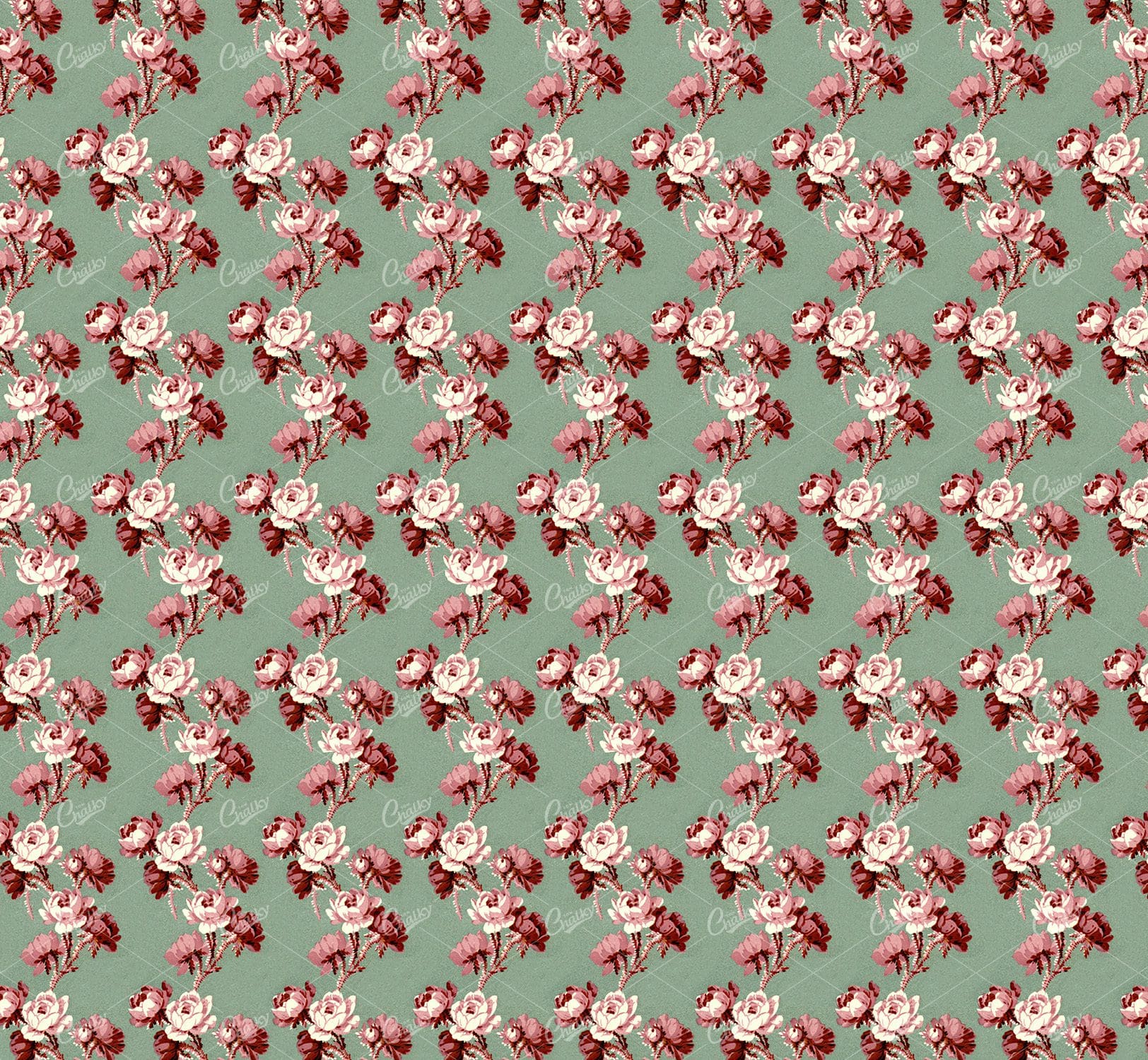 Vintage Floral Pattern Background - Botanical Pattern No.3