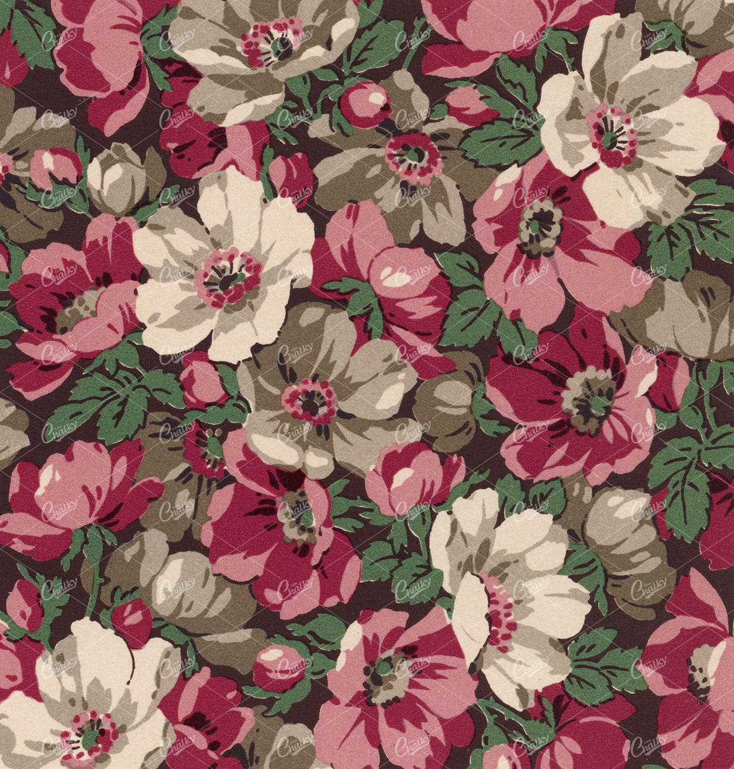 Vintage Floral Pattern Background - Botanical Pattern No.5