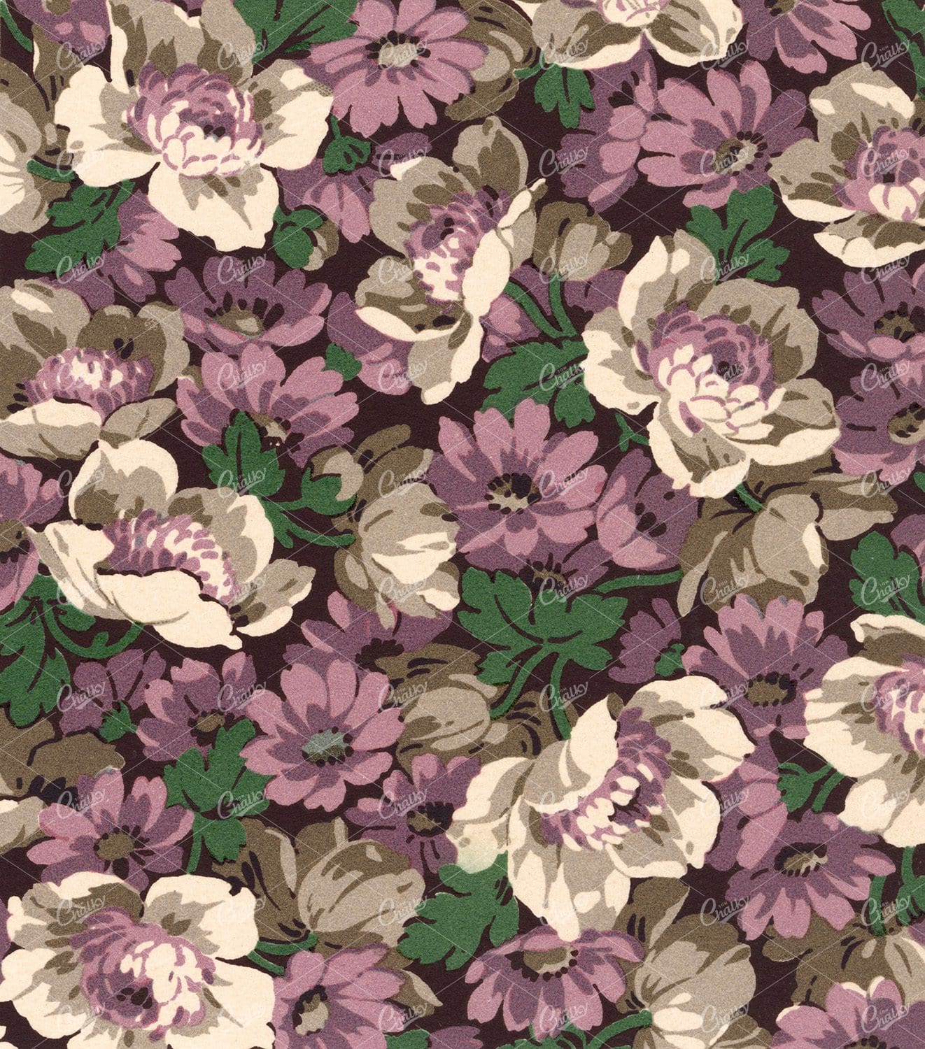 Vintage Floral Pattern Background - Botanical Pattern No.6