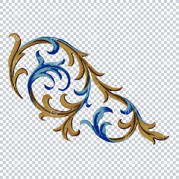 Detailed Flourished Botanical Illustration - Design Element No.3