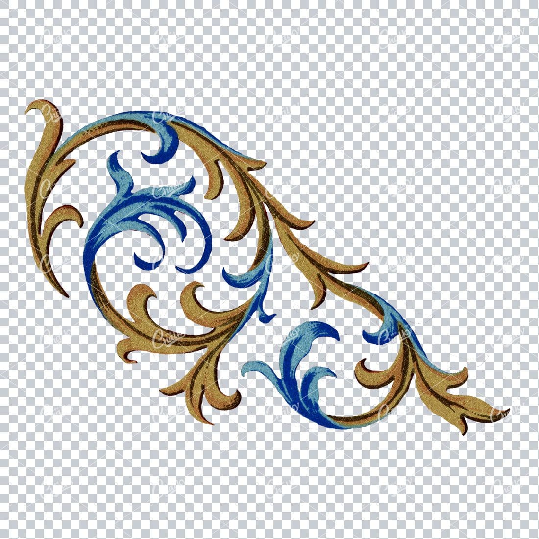 Detailed Flourished Botanical Illustration - Design Element No.3