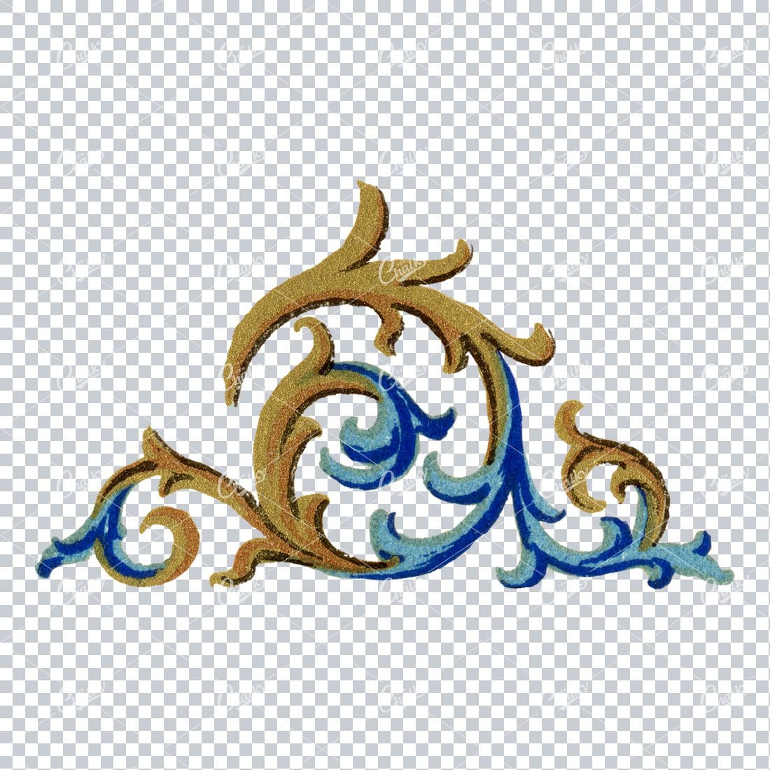 Detailed Flourished Botanical Illustration - Design Element No.5