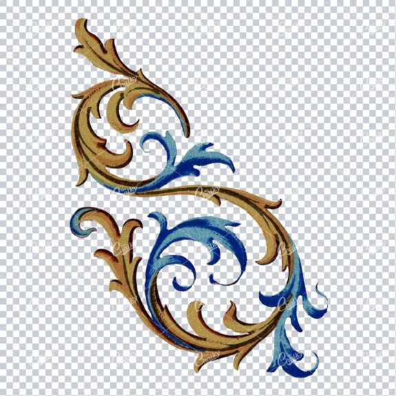 Detailed Flourished Botanical Illustration - Design Element No.6