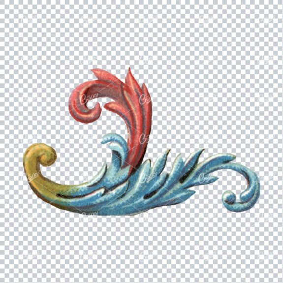 Detailed Flourished Botanical Illustration - Design Element No.7