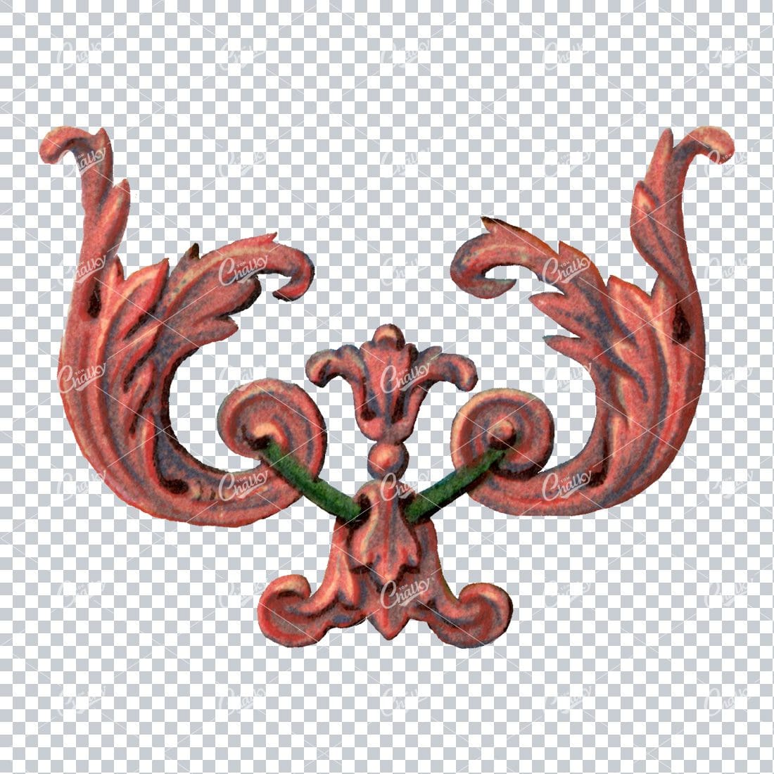 Detailed Flourished Botanical Illustration - Design Element No.8