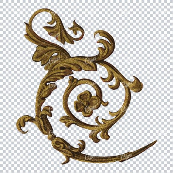 Detailed Flourished Botanical Illustration - Design Element No.9